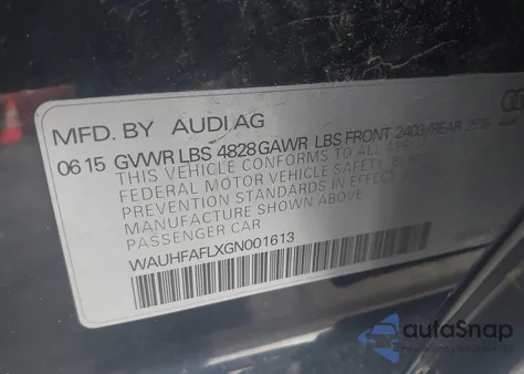 2016 Audi A4 2.0T Premium из США, поврежденный, VIN WAUHFAFLXGN001613